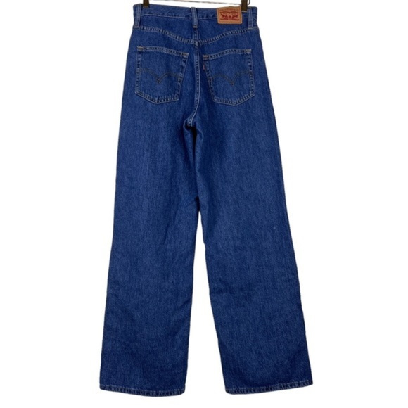 Free People x Levi’s High Waisted Straight Wide Leg Denim Jeans - Picture 4 of 8